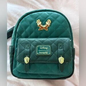 Loungefly Chip & Dale Green Quilted Backpack